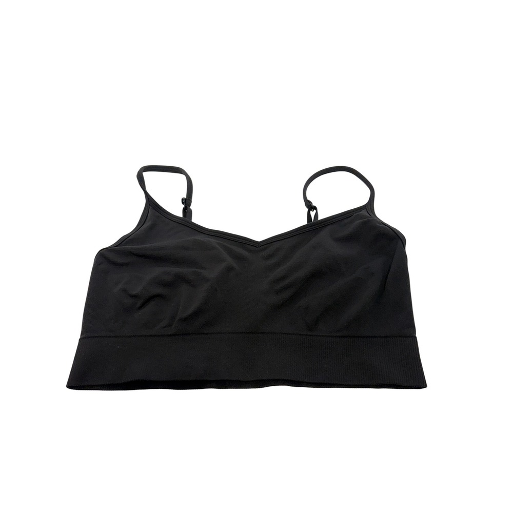 Old Navy Active Seamless Go-Dry Sports Bra Black Adjustable Strap Bralette Large